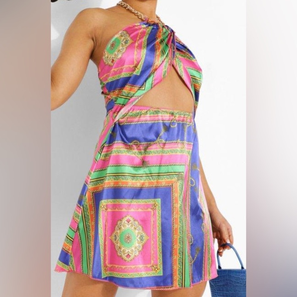 96% polyester 4% elastane satin dress